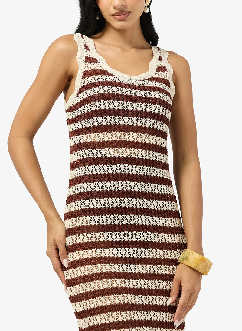 Ginger  Stripe Crochet Beach Dress for Women | Best Price UAE